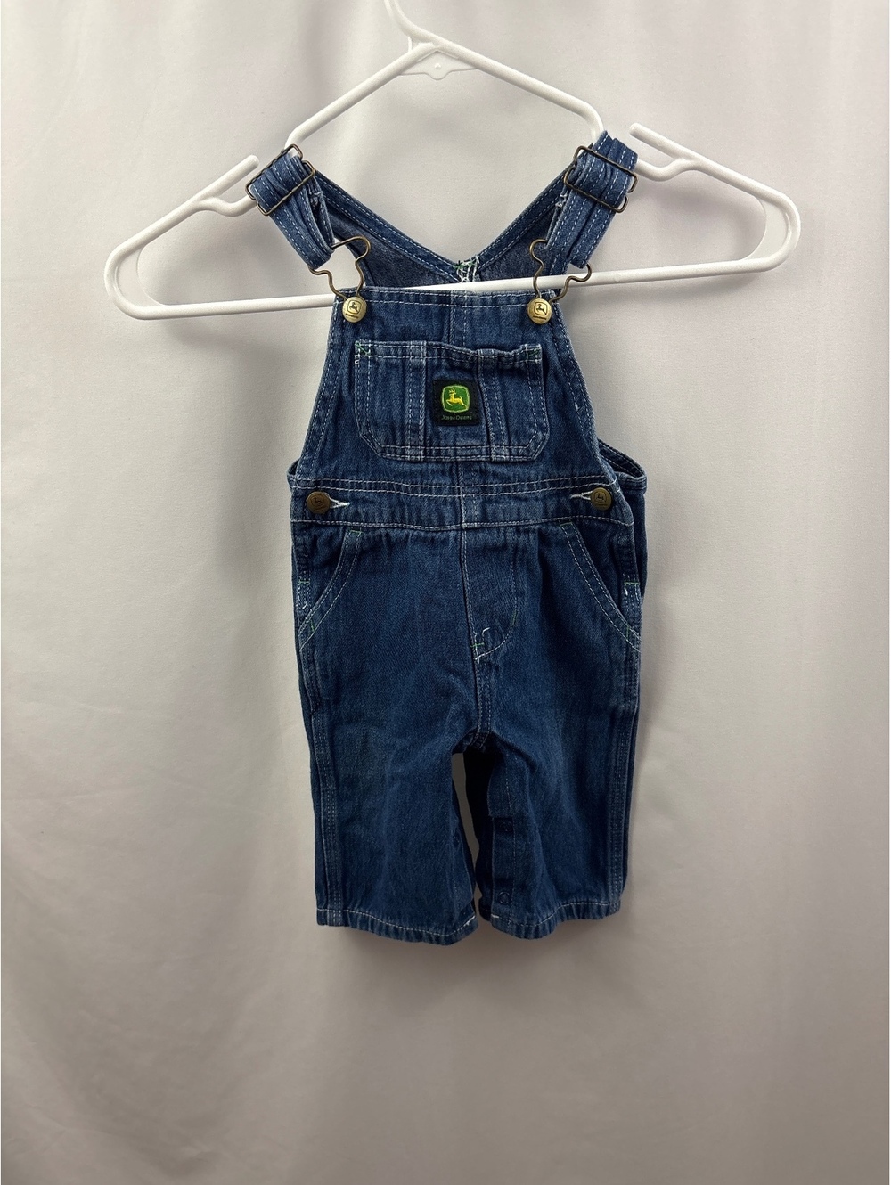 John Deere Toddler Denim Overalls Size 6 Bibs Blue Jean Tractor